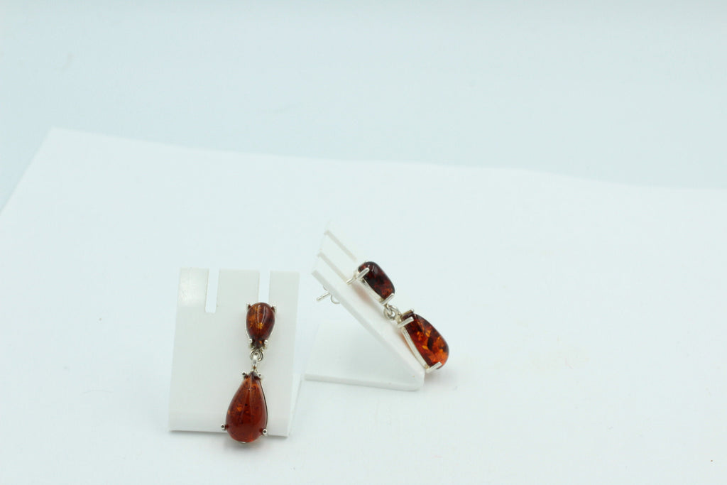 Edle Bernstein Ohrstecker 925 Silber Bernsteinohrschmuck Bernstein aus Litauen
