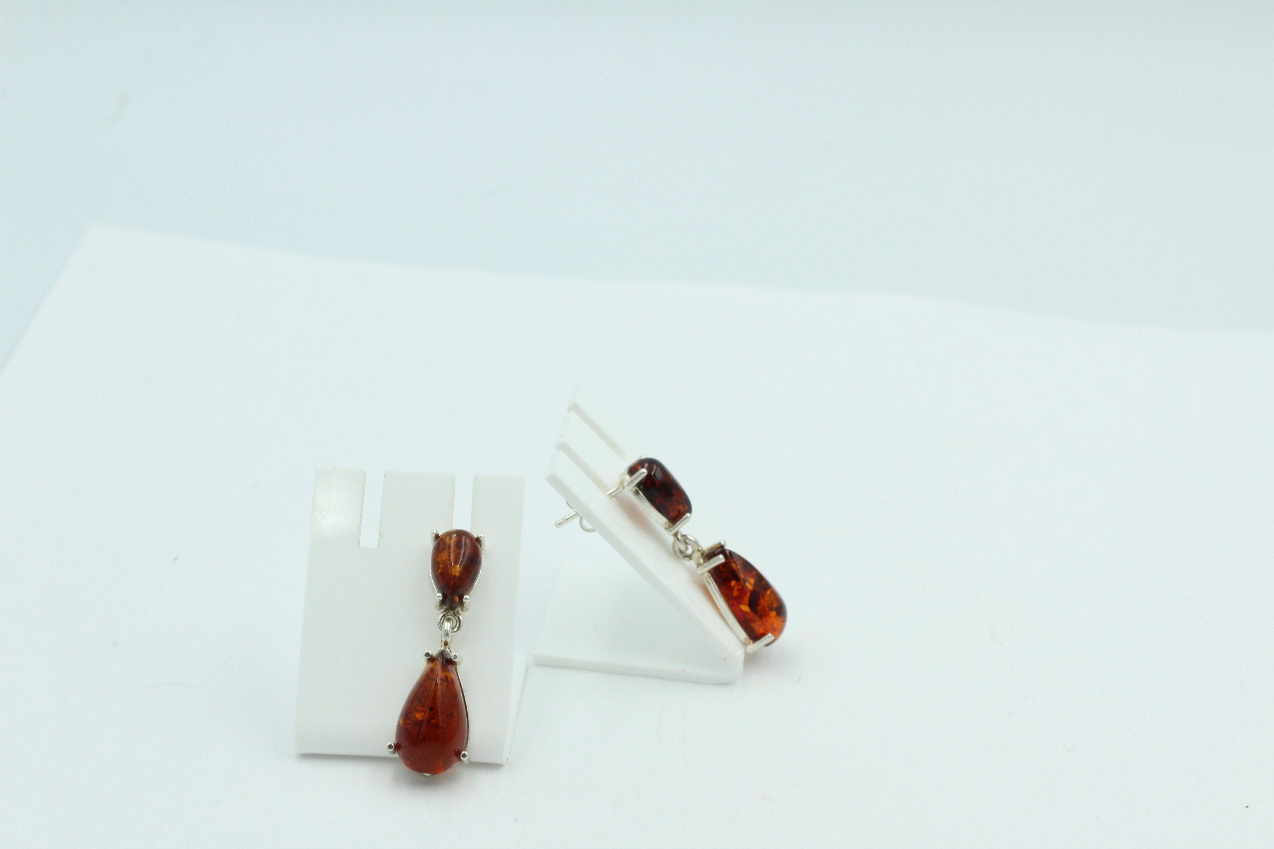 Edle Bernstein Ohrstecker 925 Silber Bernsteinohrschmuck Bernstein aus Litauen