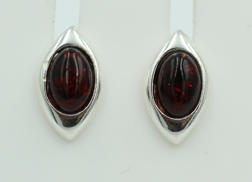 Edle braune Bernsteinohrstecker 925 Silber Ohrring Unisex Bernstein Litauen