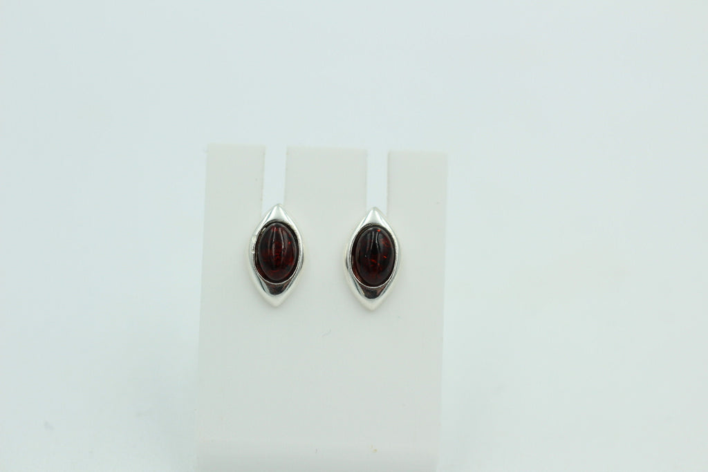 Edle braune Bernsteinohrstecker 925 Silber Ohrring Unisex Bernstein Litauen