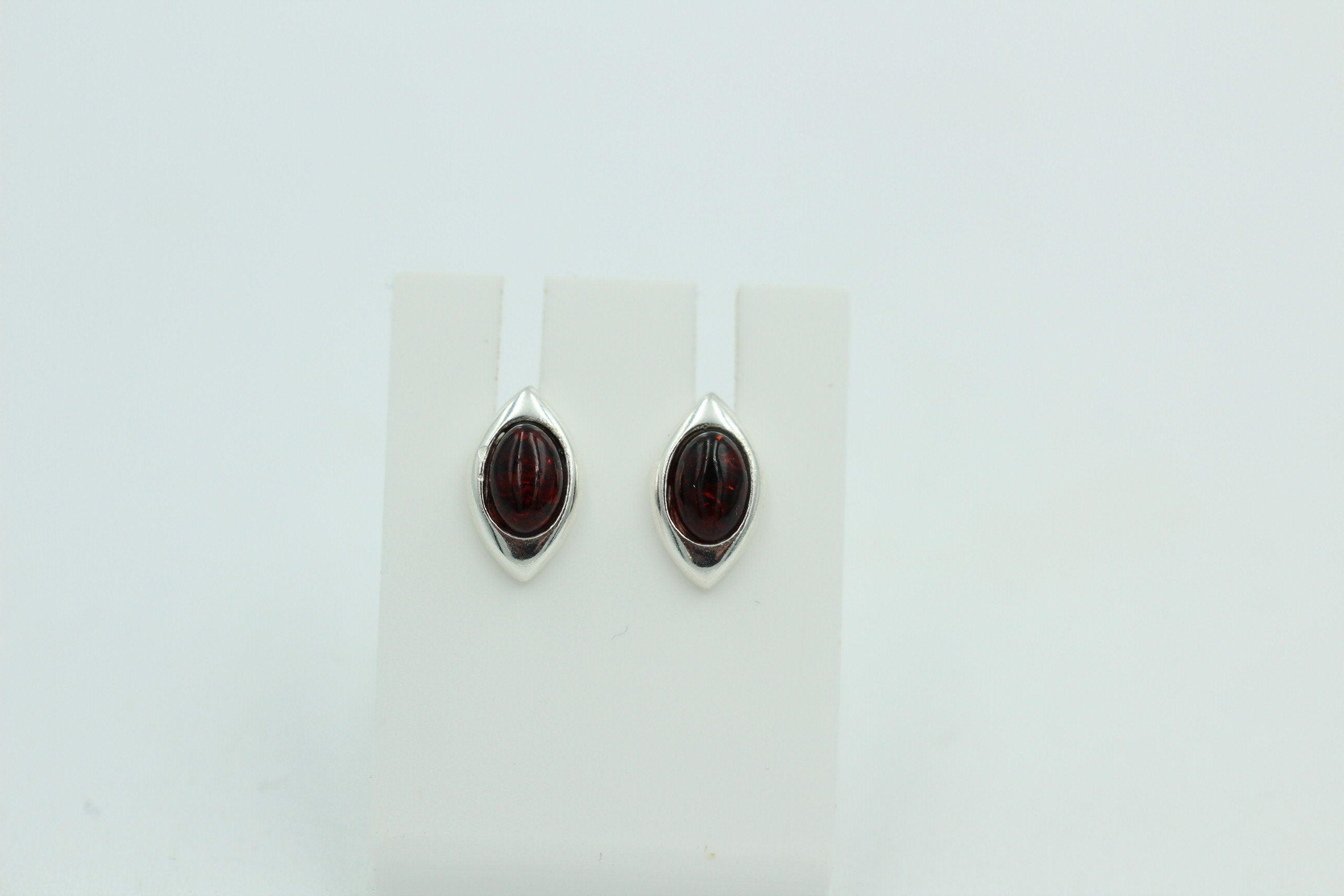 Edle braune Bernsteinohrstecker 925 Silber Ohrring Unisex Bernstein Litauen