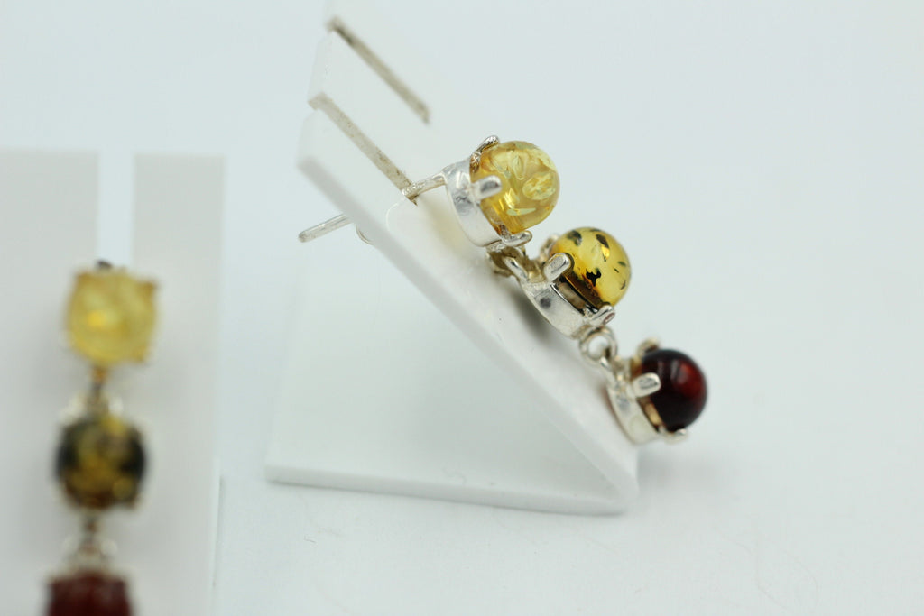 Bernstein Brisur 925 Silber Ohrstecker Ohrring Cabochon vom Baltikum Top Edel