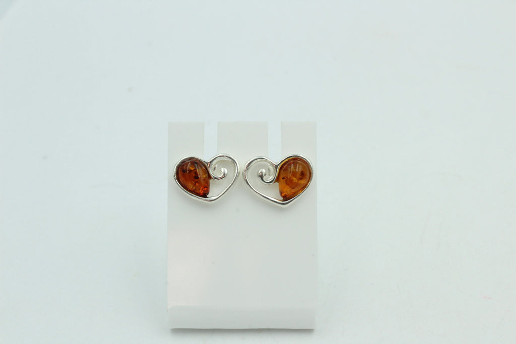 Bernstein Herzohrstecker 925 Silber Herz Bernsteinohrstecker Ohrring Top Edel