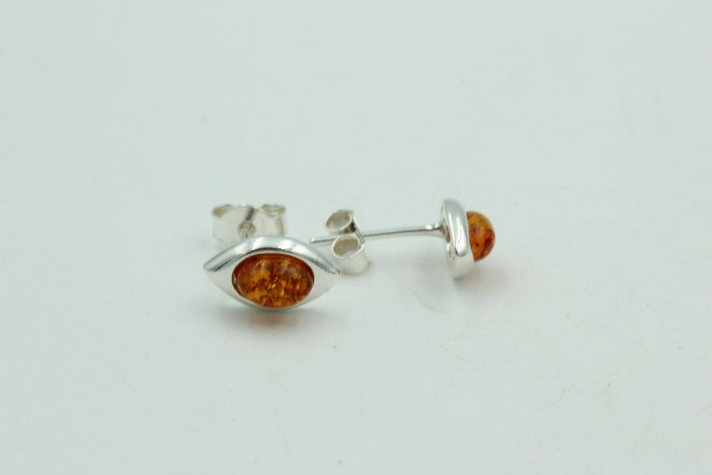 Edle Bernsteinohrstecker 925 Silber Ohrring Unisex Bernstein Litauen