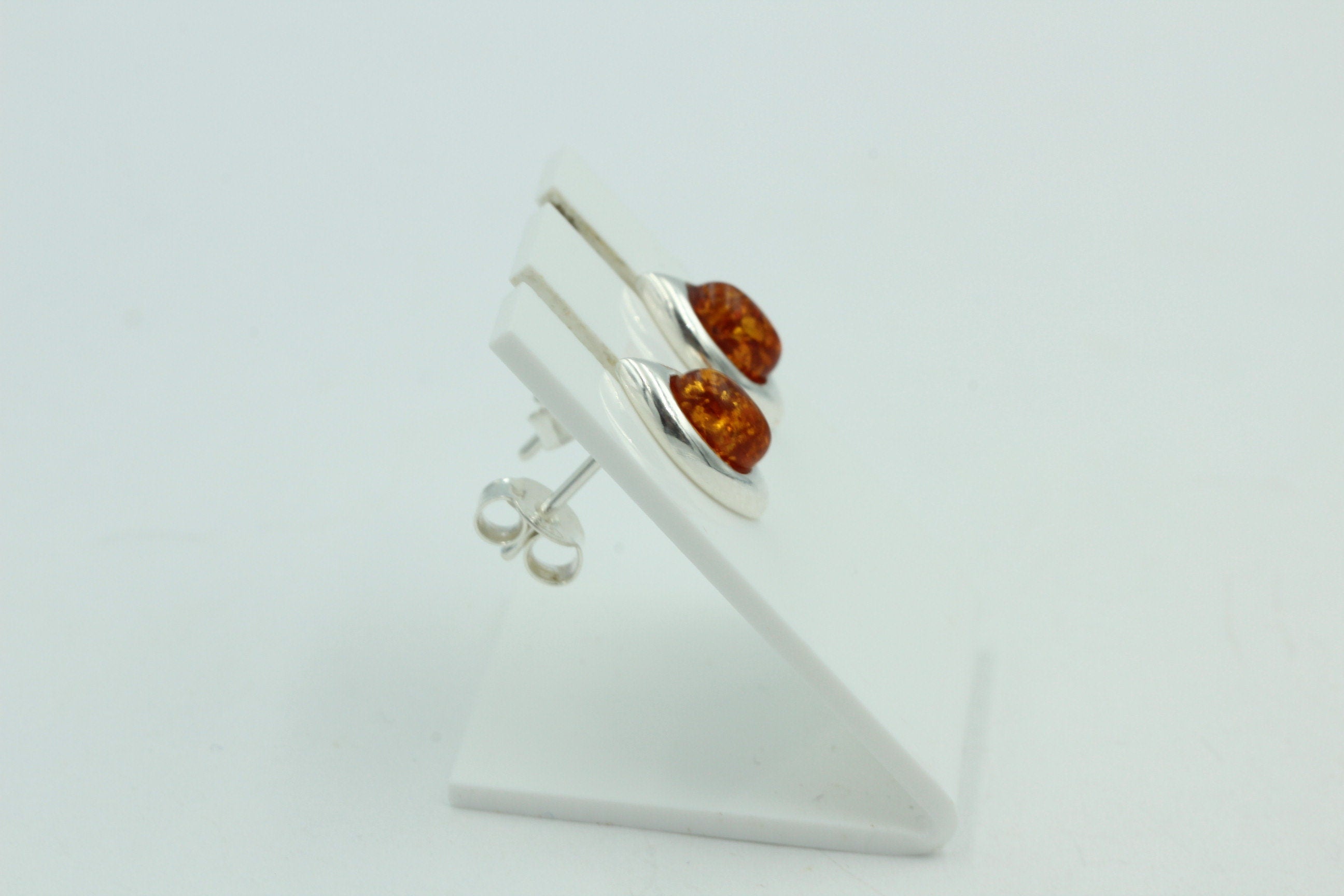 Edle Bernsteinohrstecker 925 Silber Ohrring Unisex Bernstein Litauen