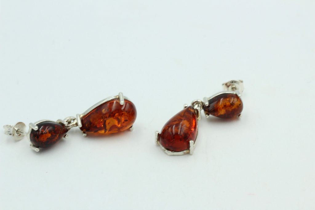 Edle Bernstein Ohrstecker 925 Silber Bernsteinohrschmuck Bernstein aus Litauen