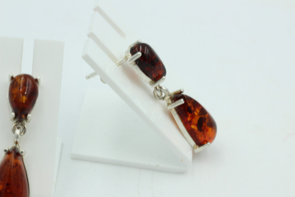 Edle Bernstein Ohrstecker 925 Silber Bernsteinohrschmuck Bernstein aus Litauen