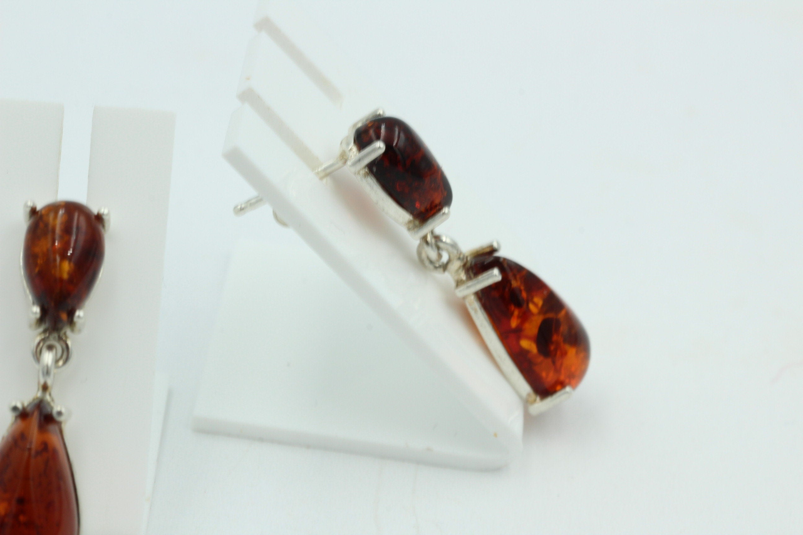 Edle Bernstein Ohrstecker 925 Silber Bernsteinohrschmuck Bernstein aus Litauen