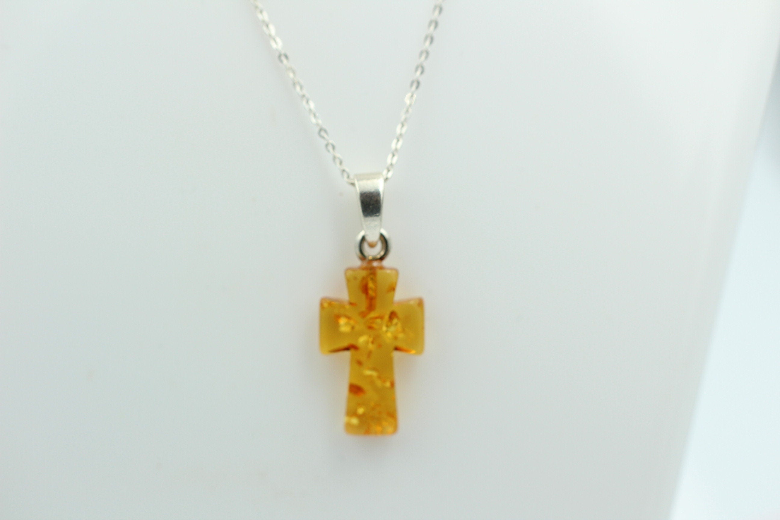 Bernstein Kreuz 925 Silber Bernsteinkreuz Top Anhänger