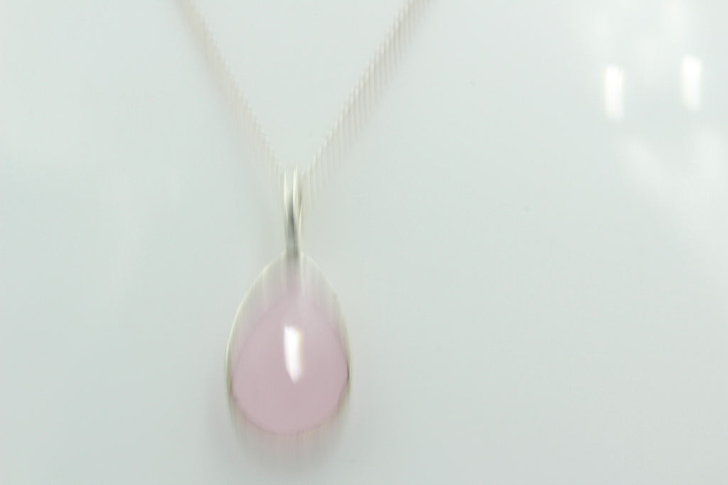 Rosenquarz Anhänger mit Kette bis ca 45 cm Sonderposten