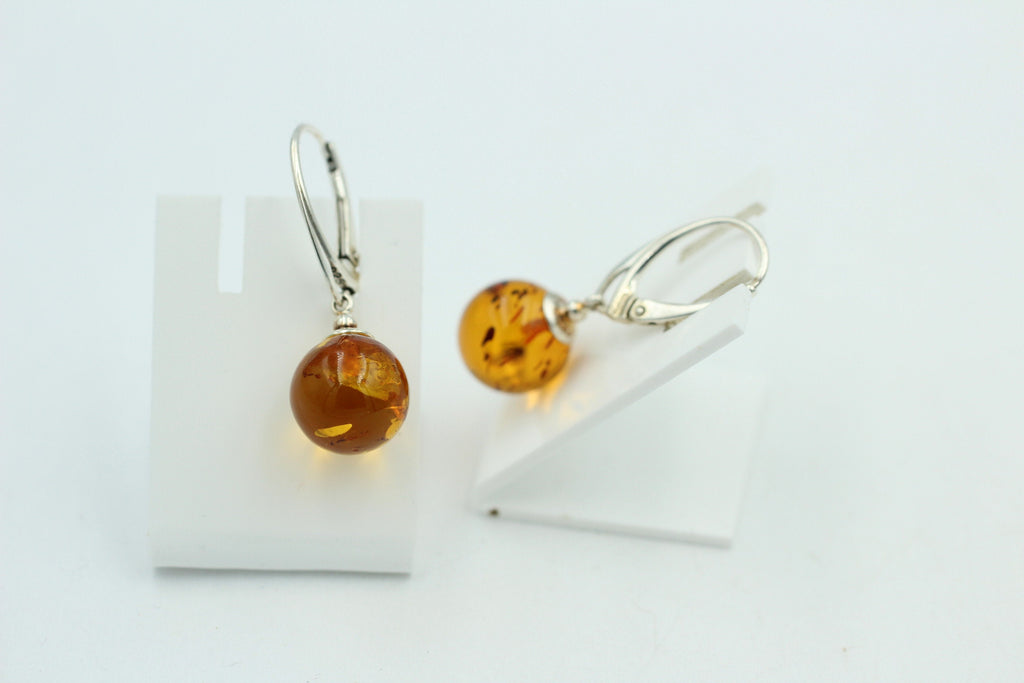 Bernstein Brisur 925 Sterling Silber Bernsteinohrhänger Ohrschmuck aus Littauen