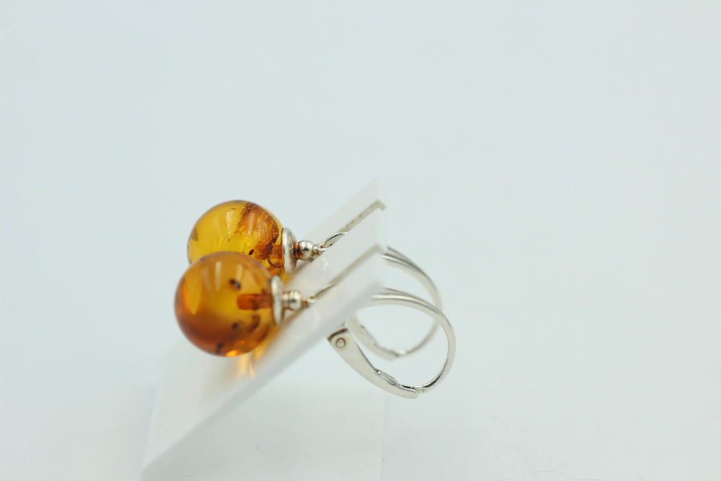 Bernstein Brisur 925 Sterling Silber Bernsteinohrhänger Ohrschmuck aus Littauen