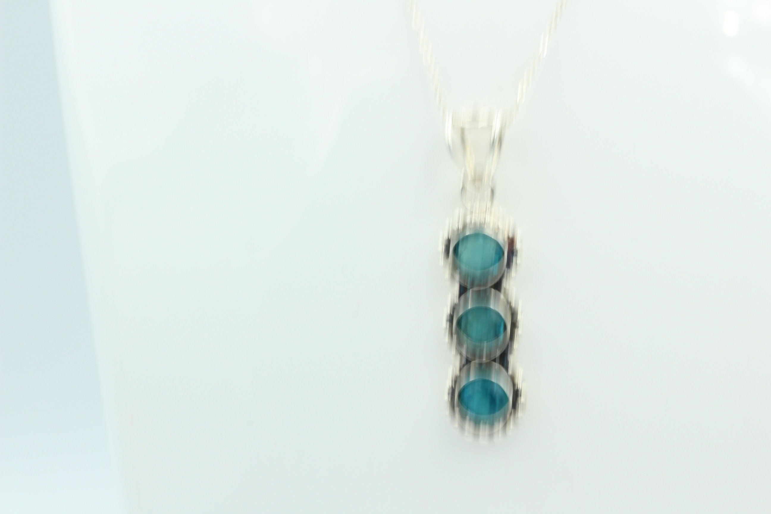 Blautopas Anhänger 925 Silber Collier Kette blauer Topas Sonderposten