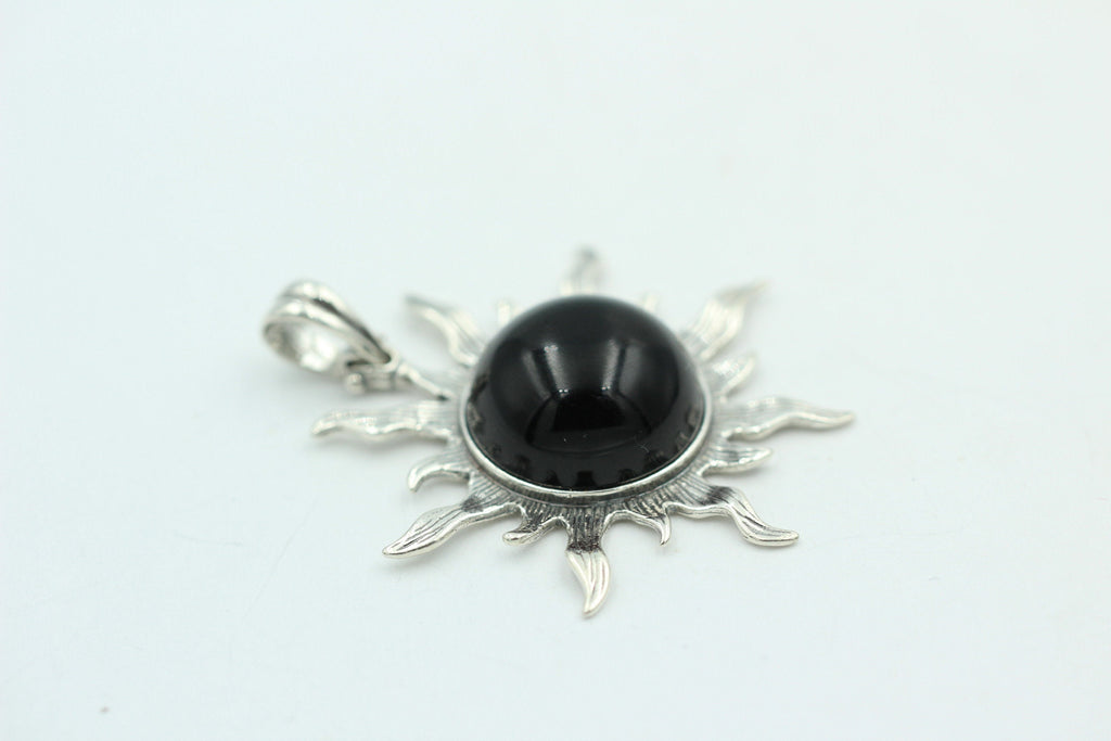 Bernstein Sonnen Anhänger 925 Silber Collier Kette Sonnenanhägner Schmuck