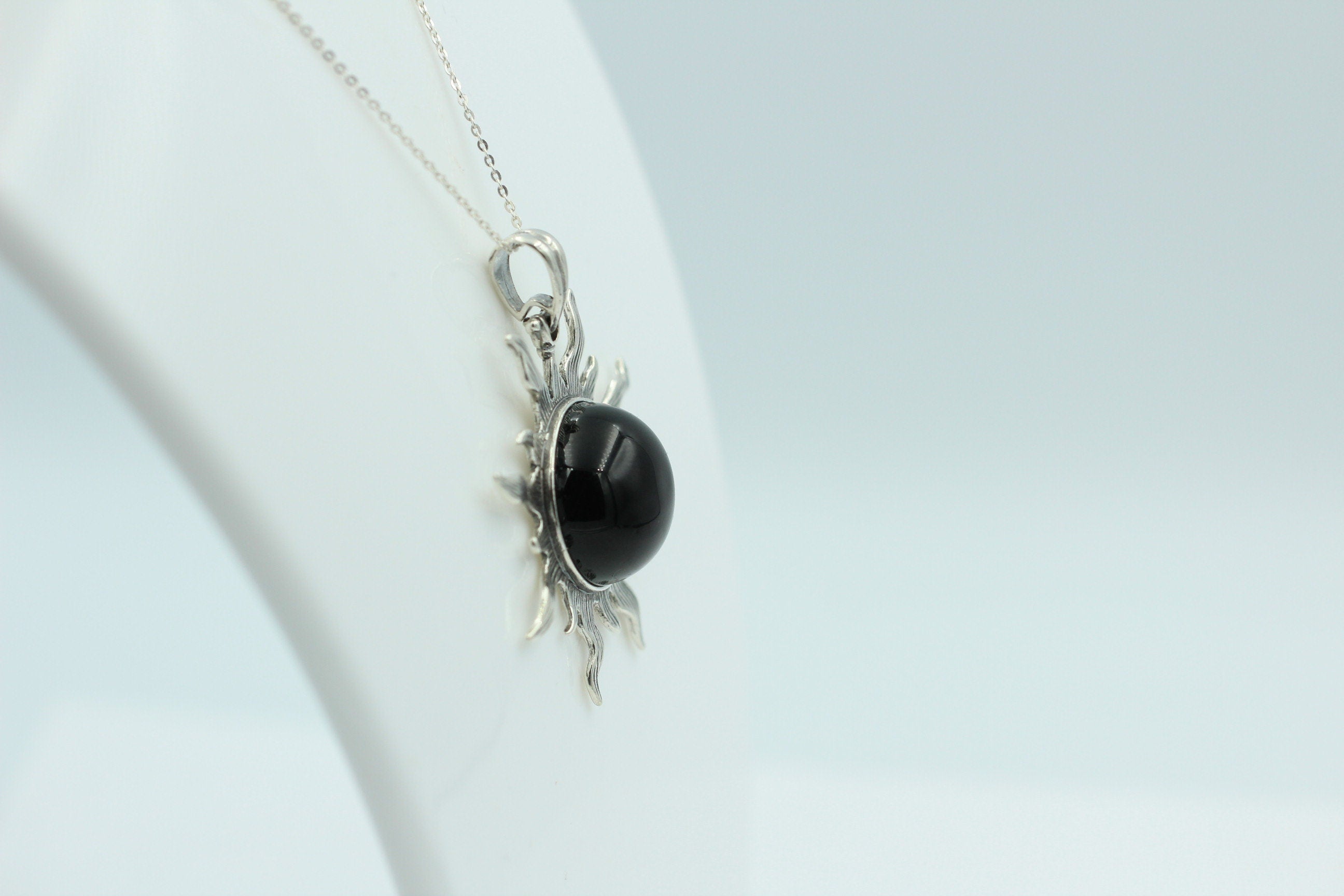 Bernstein Sonnen Anhänger 925 Silber Collier Kette Sonnenanhägner Schmuck