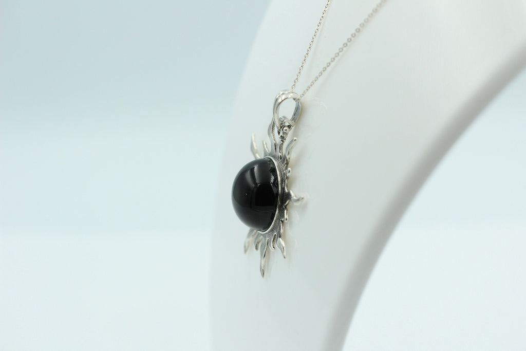 Bernstein Sonnen Anhänger 925 Silber Collier Kette Sonnenanhägner Schmuck