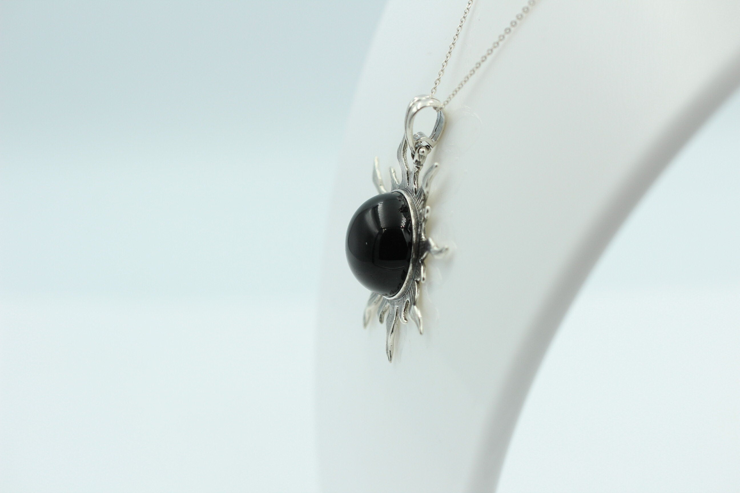Bernstein Sonnen Anhänger 925 Silber Collier Kette Sonnenanhägner Schmuck