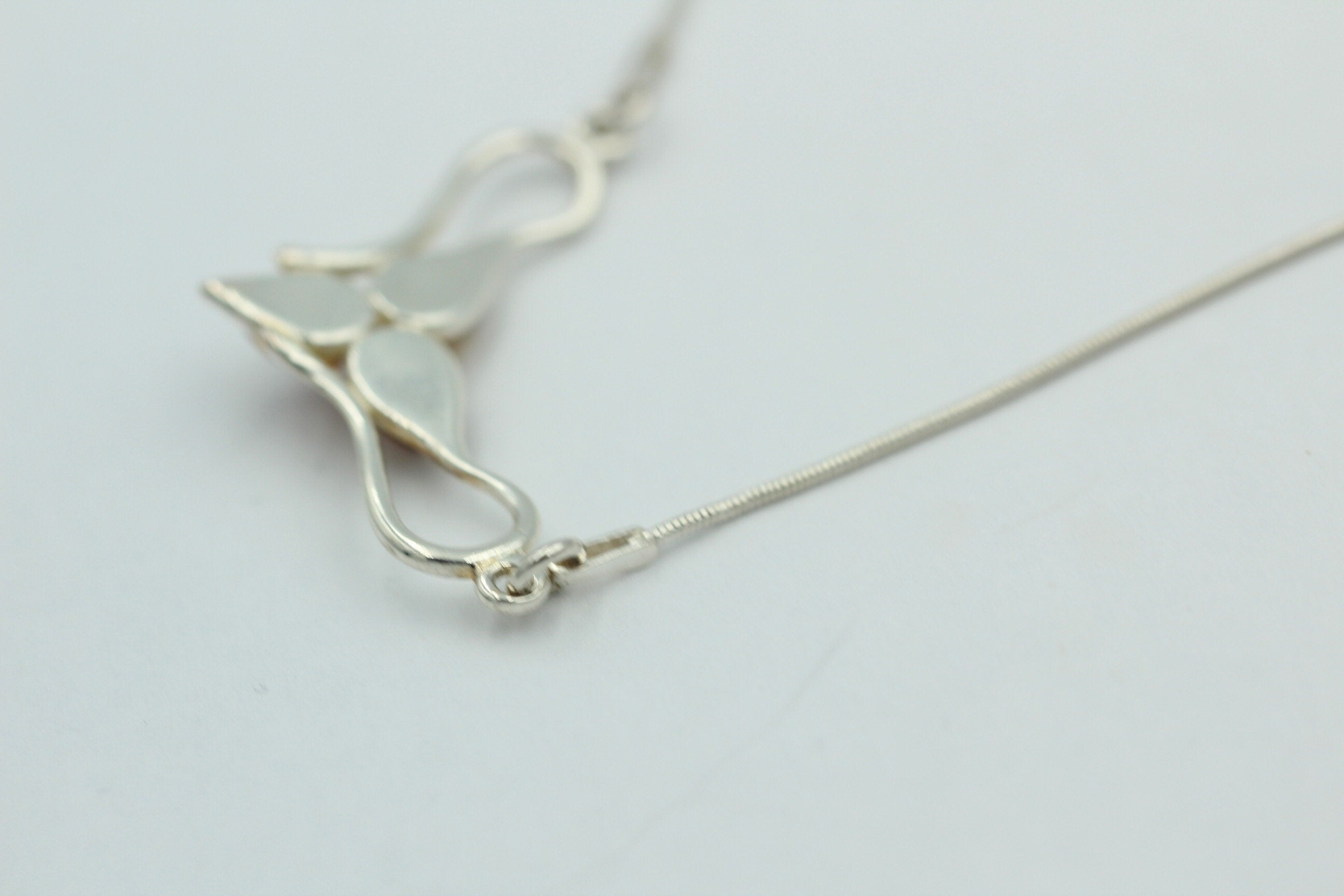 Bernstein Collier braun 925 Sterling Silber Bernsteinkette ca 42 cm