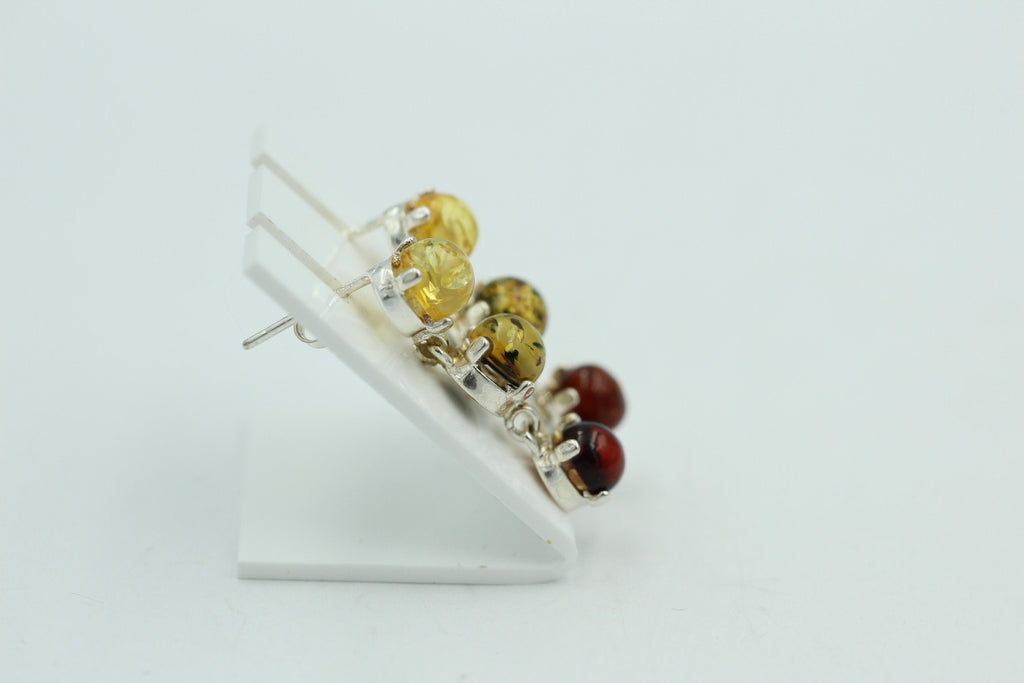 Bernstein Brisur 925 Silber Ohrstecker Ohrring Cabochon vom Baltikum Top Edel