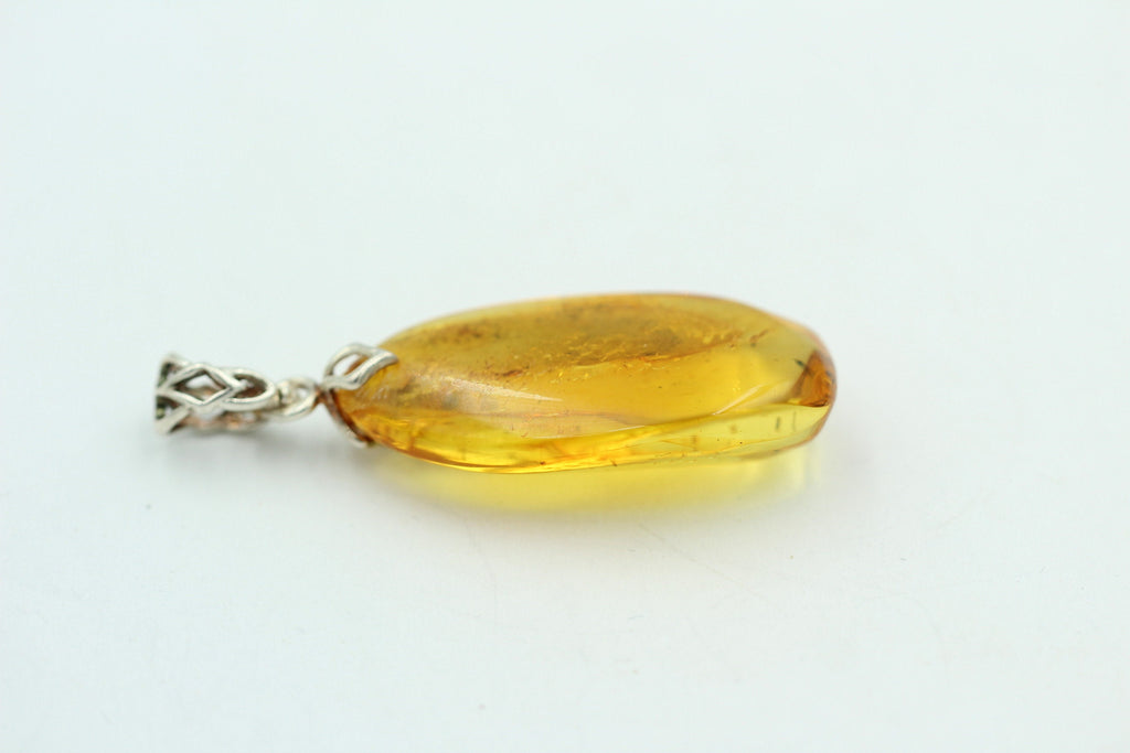 Design Bernstein Anhänger 925 Silber Bernsteinanhänger Collier Kette Bernstein