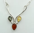 Bernstein Collier Bernstein 925 Sterling Silber Bernsteinkette ca 42 cm