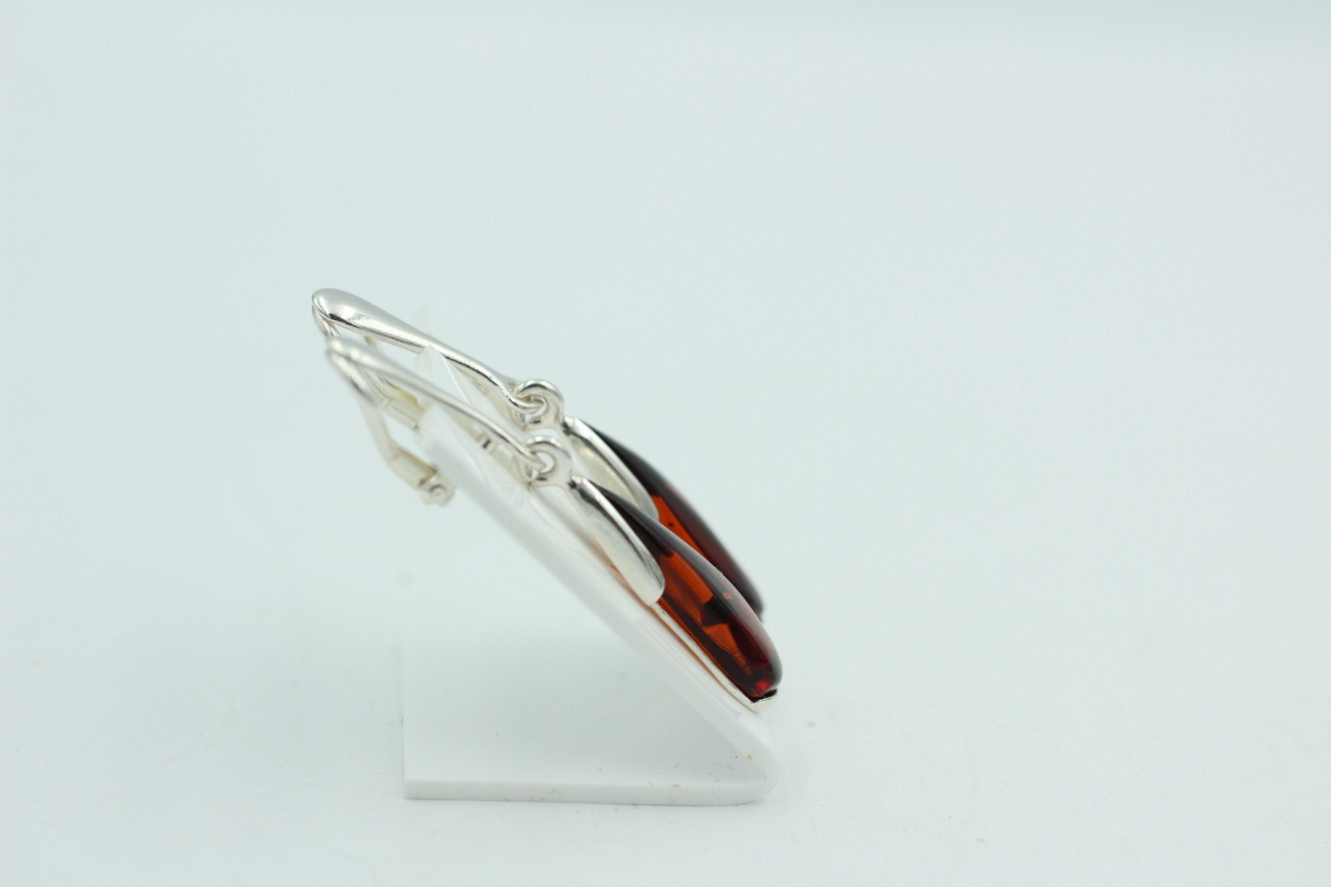 Bernstein Ohrclip 925 Silber Ohrcklip aus Sterlingsilber Bernstein Baltikum