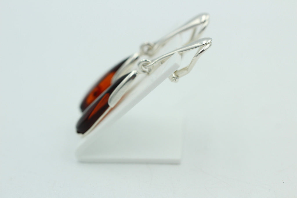 Bernstein Ohrclip 925 Silber Ohrcklip aus Sterlingsilber Bernstein Baltikum