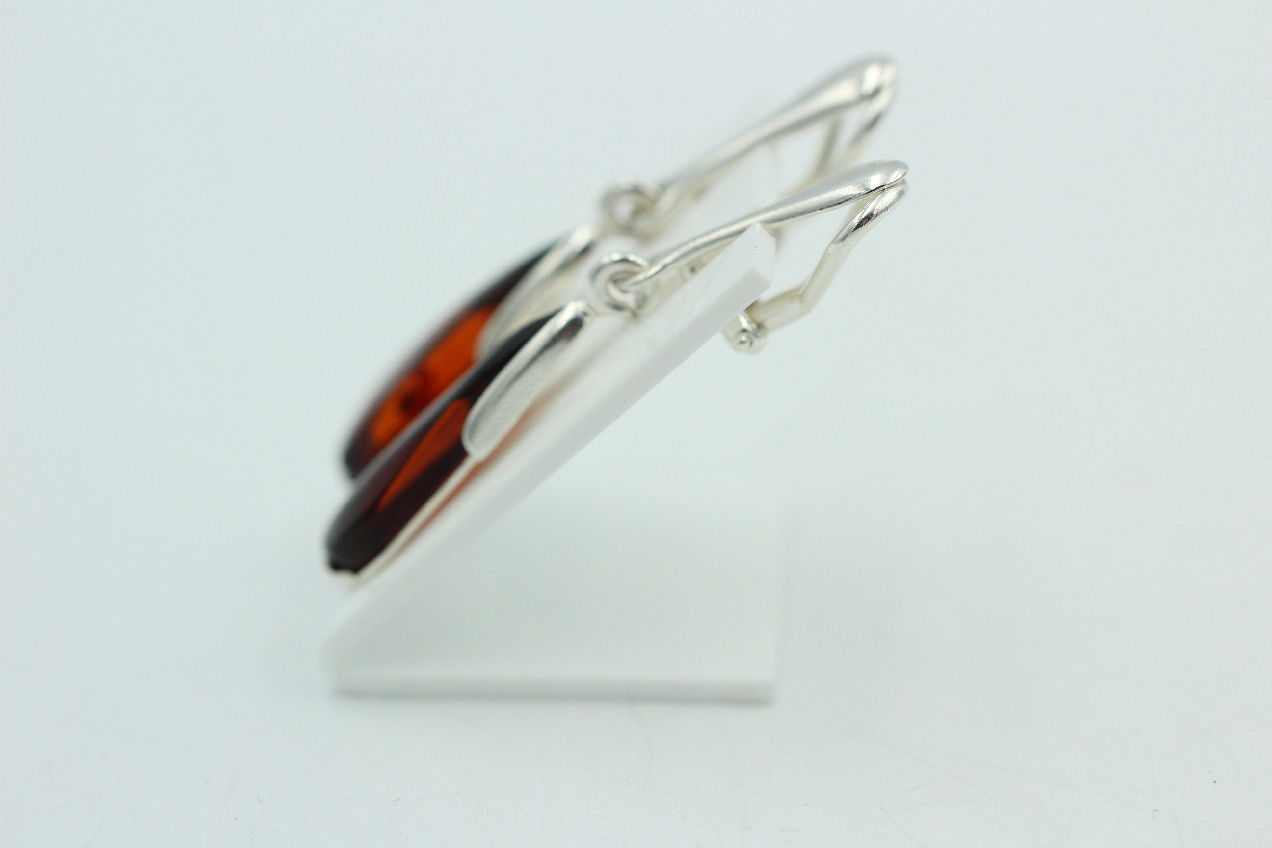 Bernstein Ohrclip 925 Silber Ohrcklip aus Sterlingsilber Bernstein Baltikum