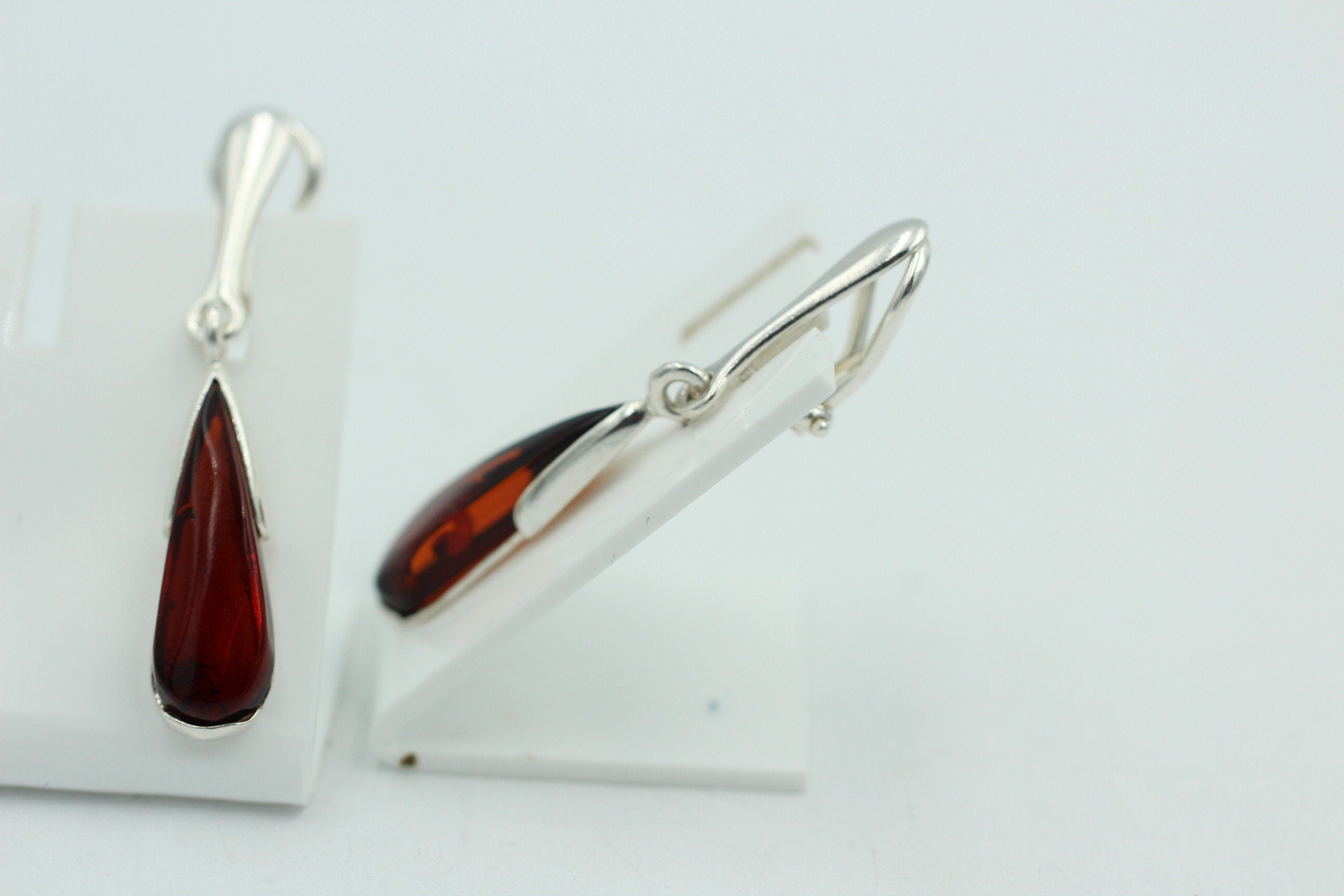 Bernstein Ohrclip 925 Silber Ohrcklip aus Sterlingsilber Bernstein Baltikum