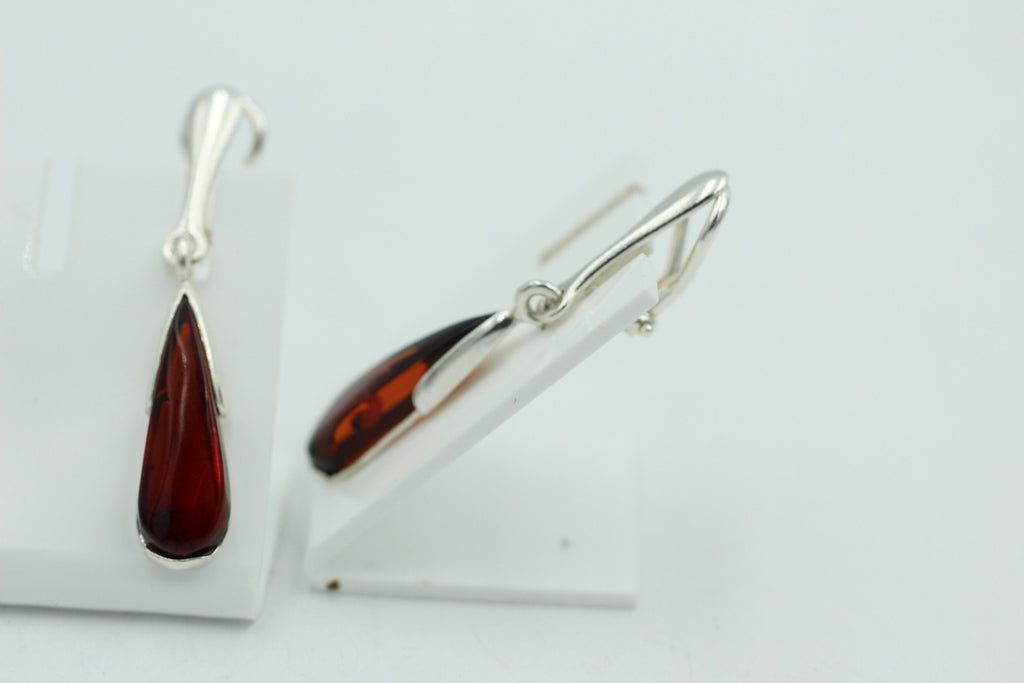 Bernstein Ohrclip 925 Silber Ohrcklip aus Sterlingsilber Bernstein Baltikum