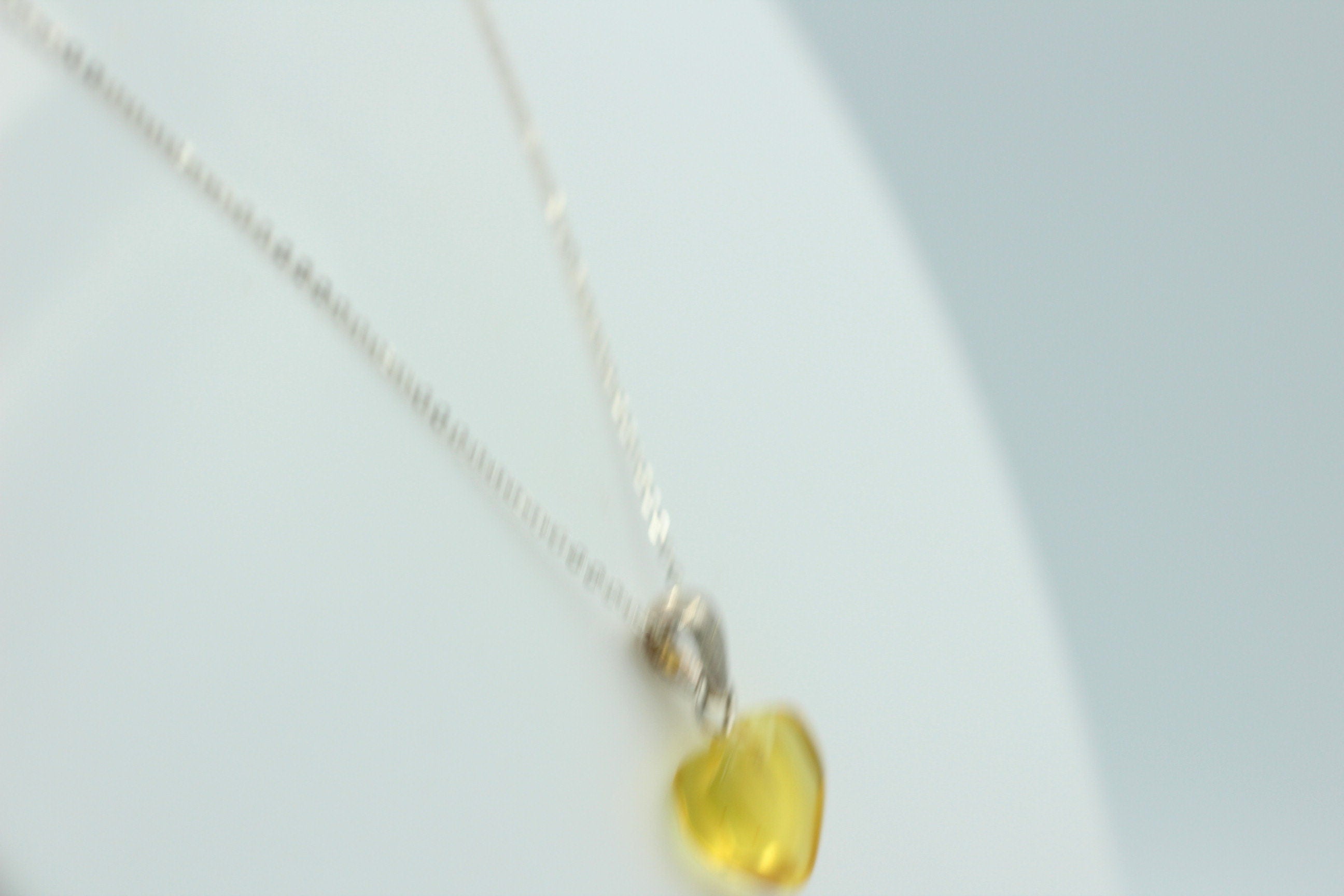 Bernsteinherz 925 Silber Collier Kette Bernstein Herz Top Bernsteinanhänger