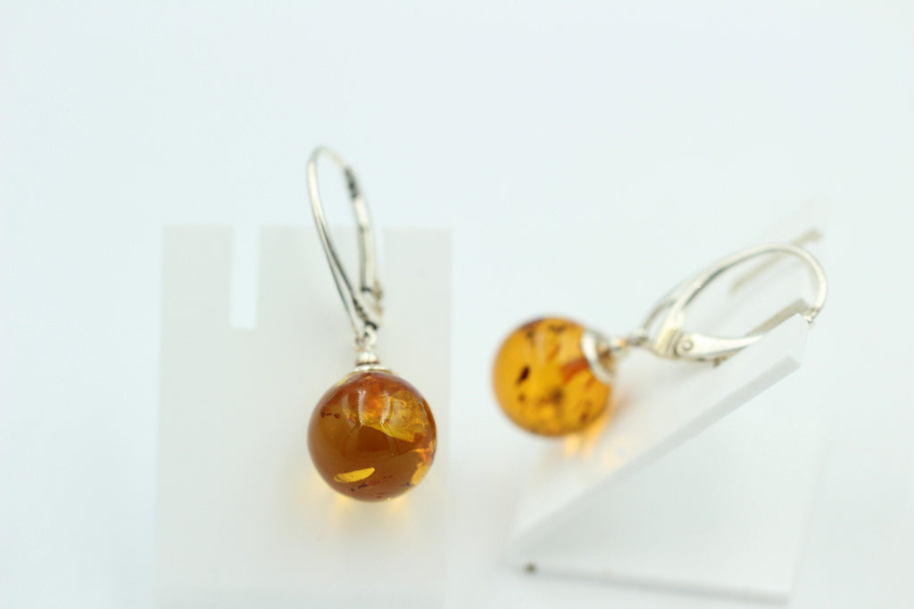 Bernstein Brisur 925 Sterling Silber Bernsteinohrhänger Ohrschmuck aus Littauen