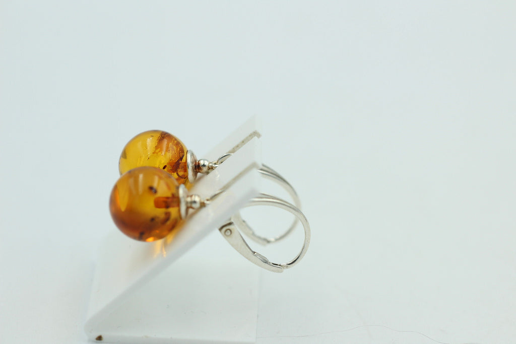Bernstein Brisur 925 Sterling Silber Bernsteinohrhänger Ohrschmuck aus Littauen