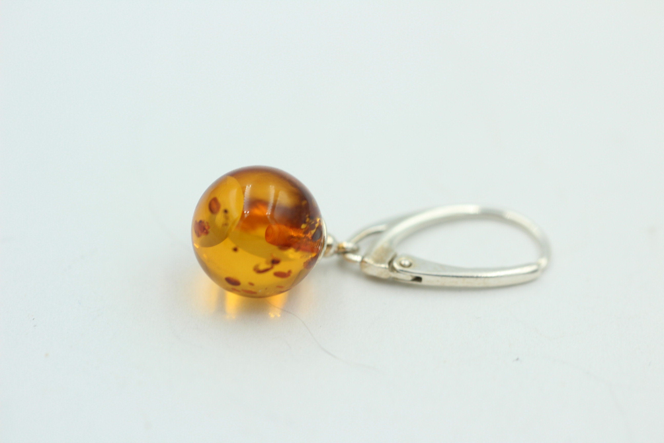 Bernstein Brisur 925 Sterling Silber Bernsteinohrhänger Ohrschmuck aus Littauen