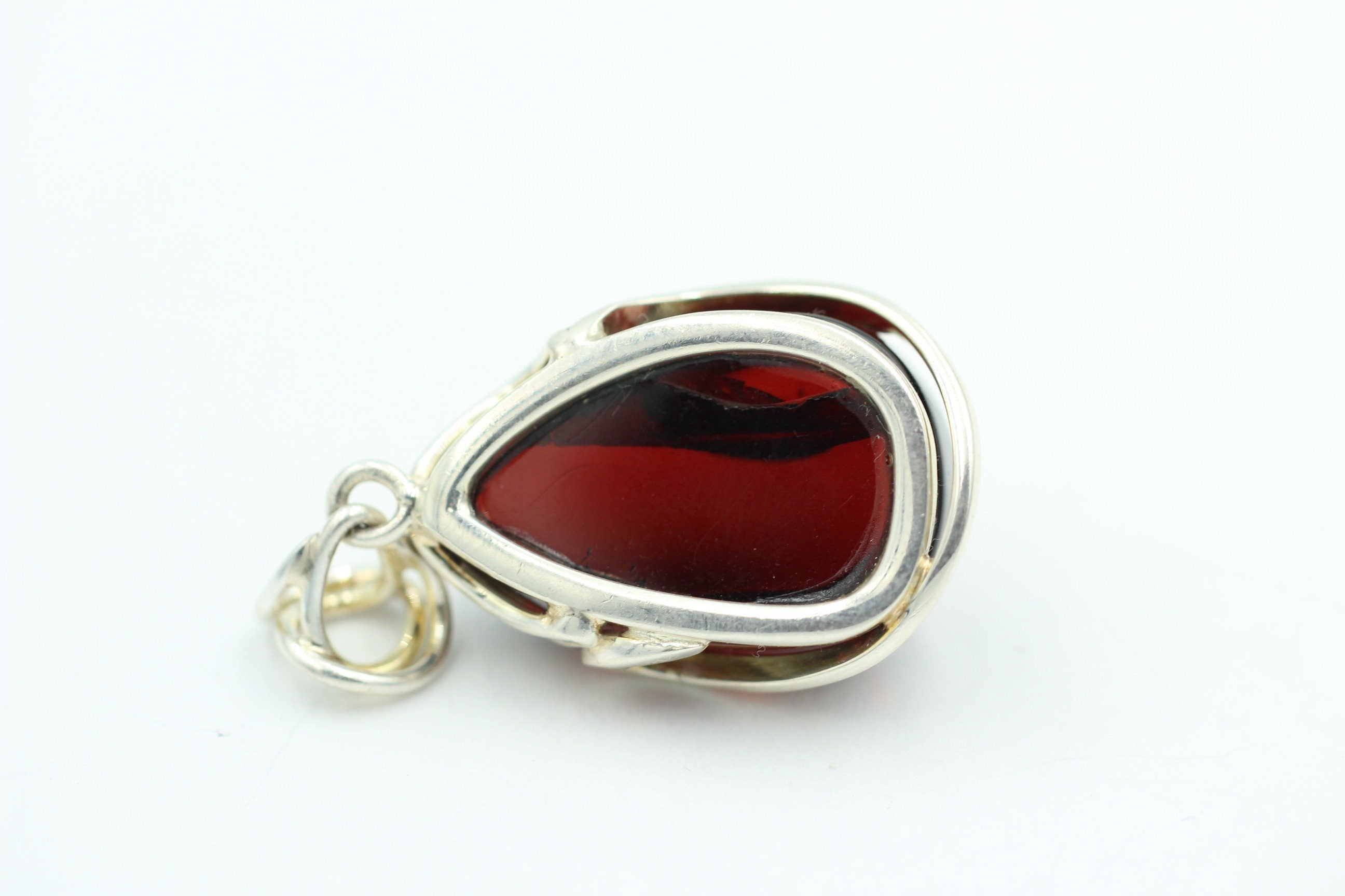 Design Bernstein Anhänger 925 Silber Bernsteinanhänger Collier Kette Bernstein