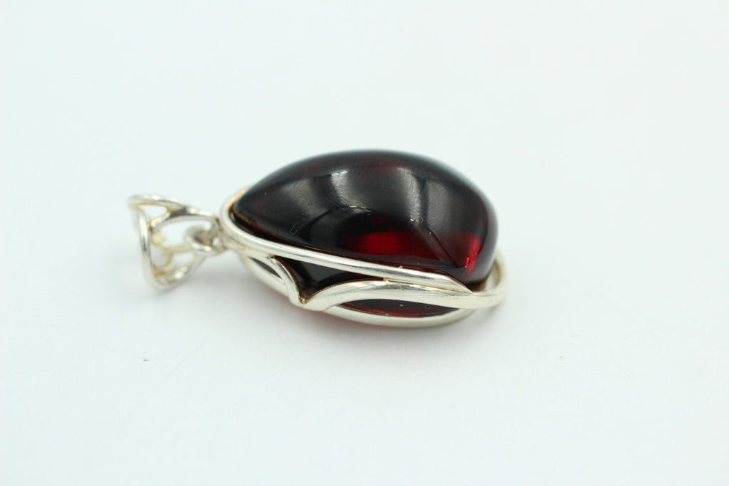 Design Bernstein Anhänger 925 Silber Bernsteinanhänger Collier Kette Bernstein