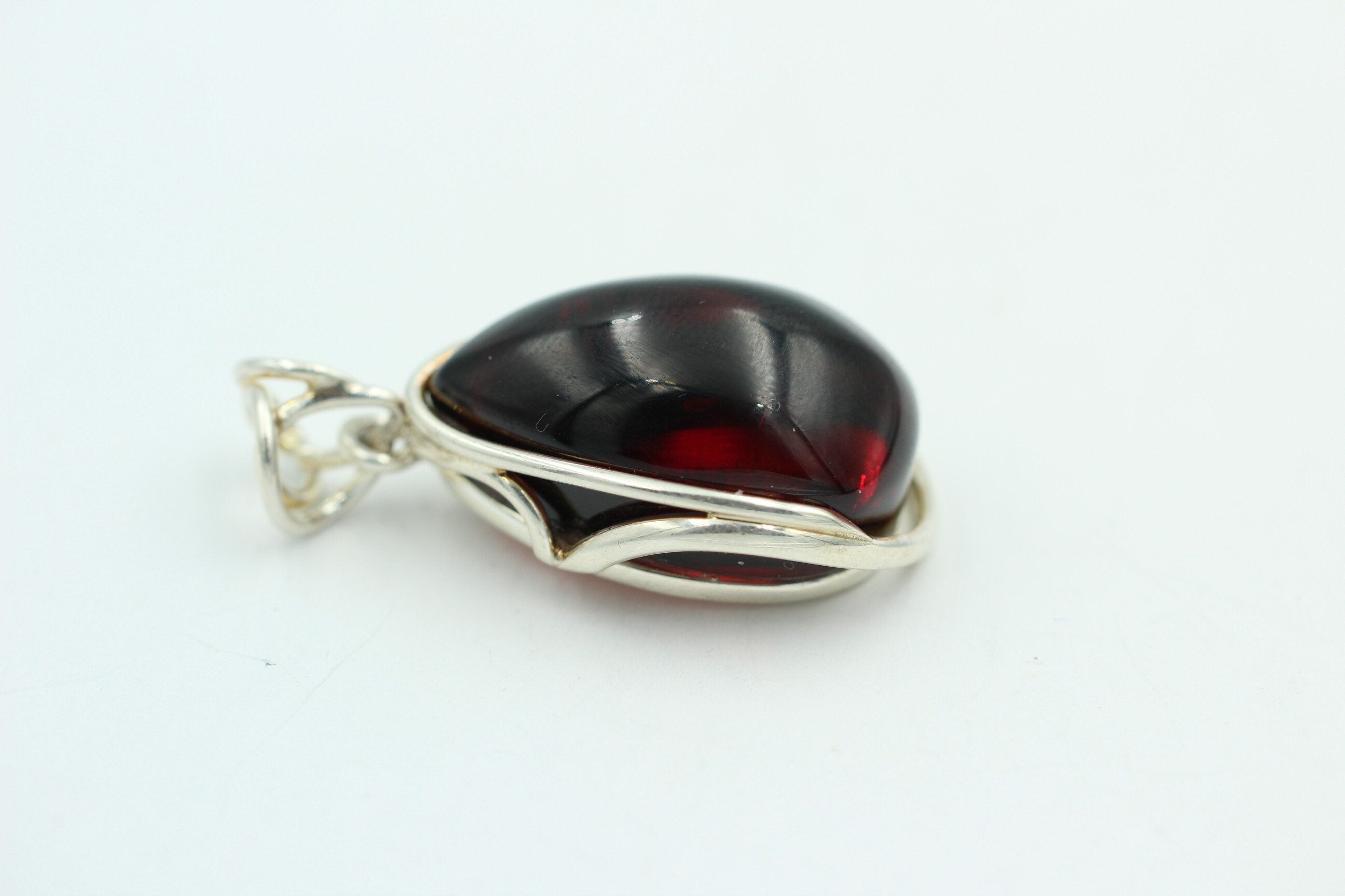 Design Bernstein Anhänger 925 Silber Bernsteinanhänger Collier Kette Bernstein