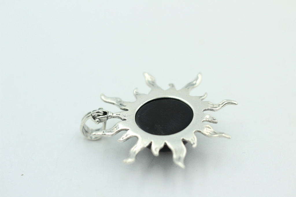 Bernstein Sonnen Anhänger 925 Silber Collier Kette Sonnenanhägner Schmuck