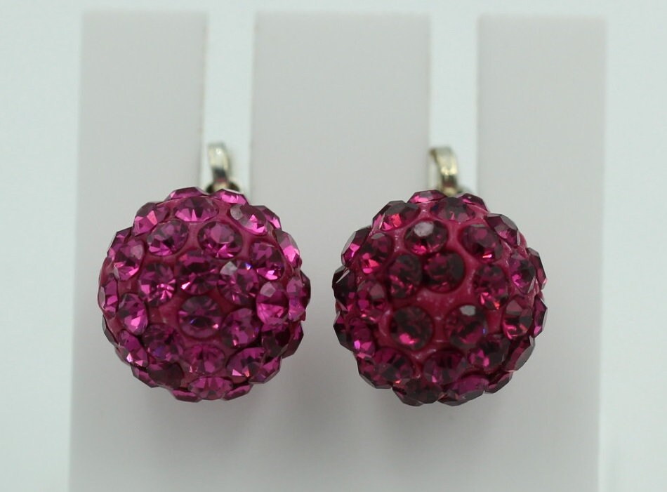 Shambhala Kristall Creolen pink Silber Sonderposten