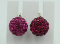Shambhala Kristall Creolen pink Silber Sonderposten