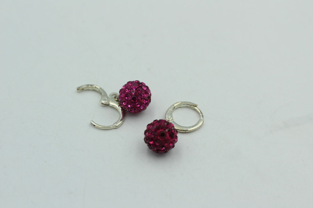 Shambhala Kristall Creolen pink Silber Sonderposten
