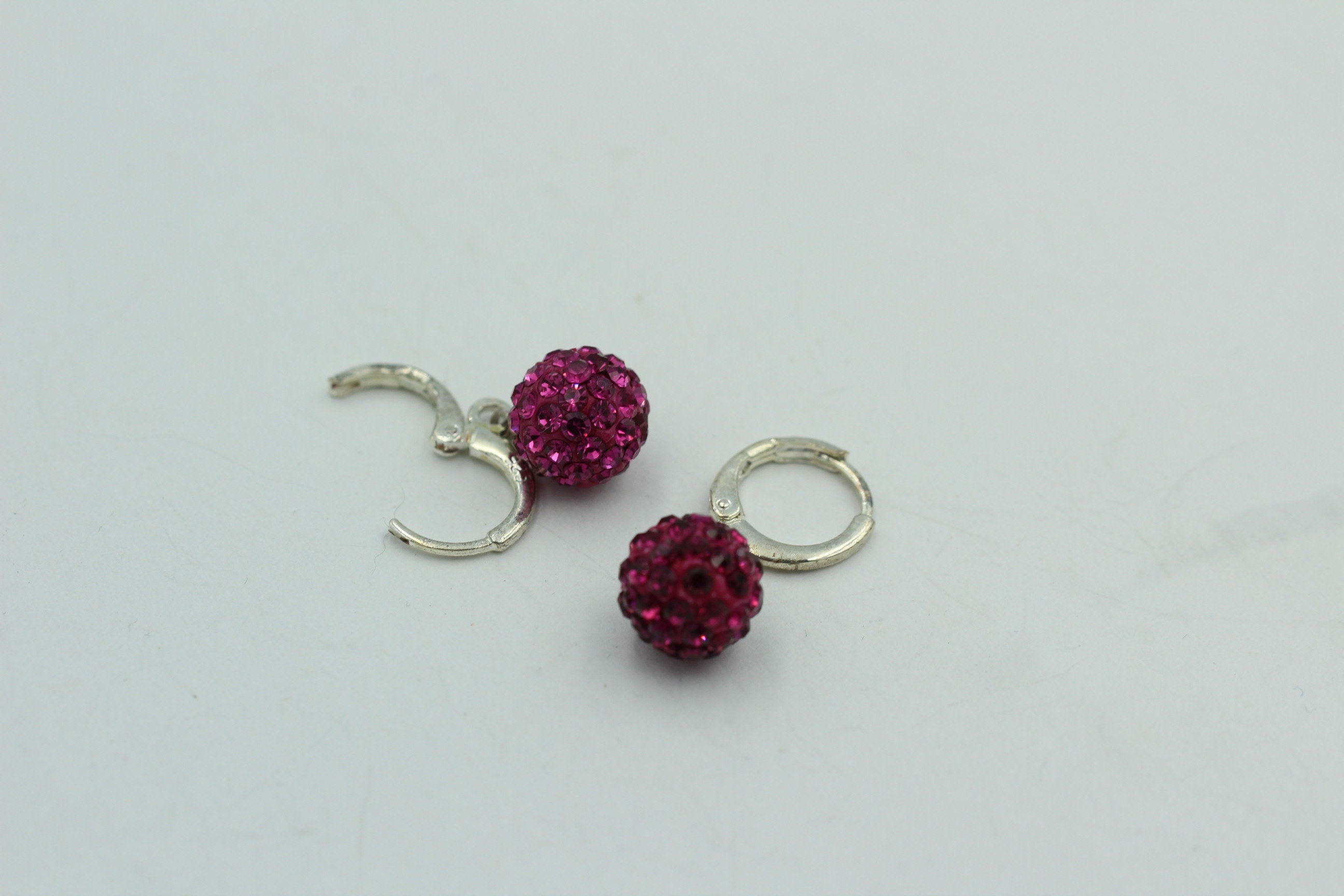 Shambhala Kristall Creolen pink Silber Sonderposten