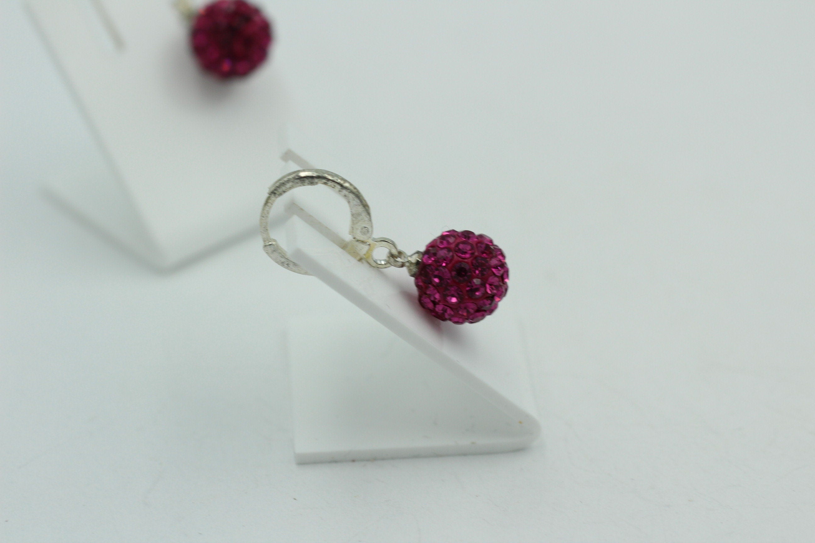 Shambhala Kristall Creolen pink Silber Sonderposten