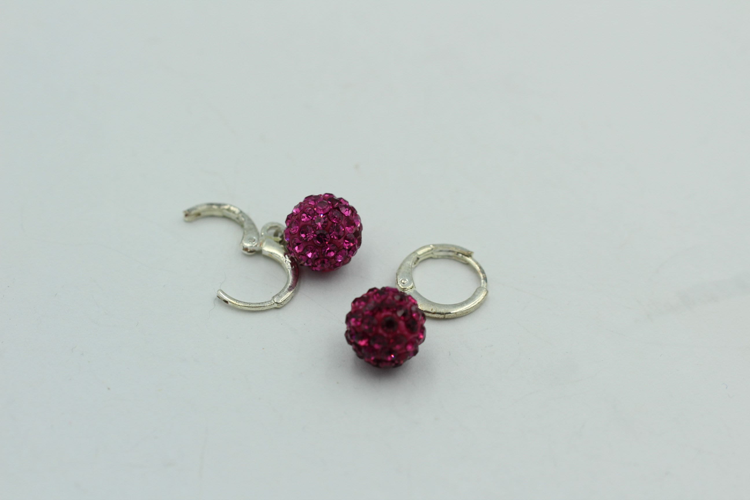 Shambhala Kristall Creolen pink Silber Sonderposten