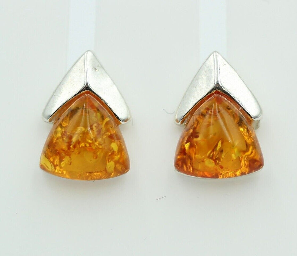 Edler Bernstein Ohrstecker Unisex 925 Silber Ohrschmuck Bernsten aus Litauen