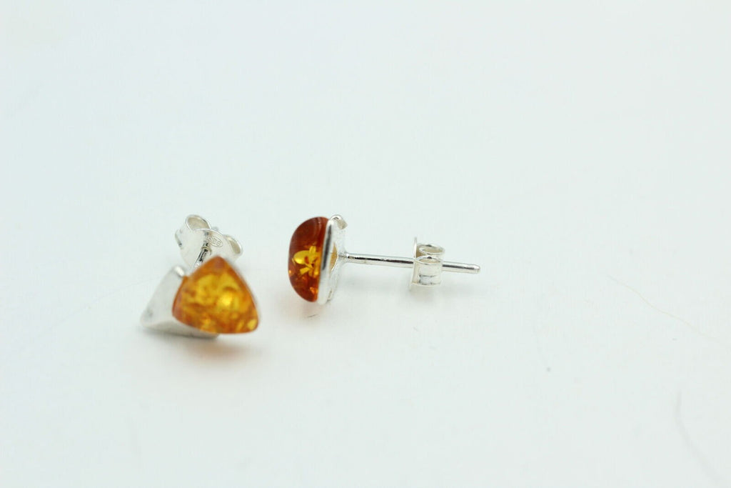 Edler Bernstein Ohrstecker Unisex 925 Silber Ohrschmuck Bernsten aus Litauen