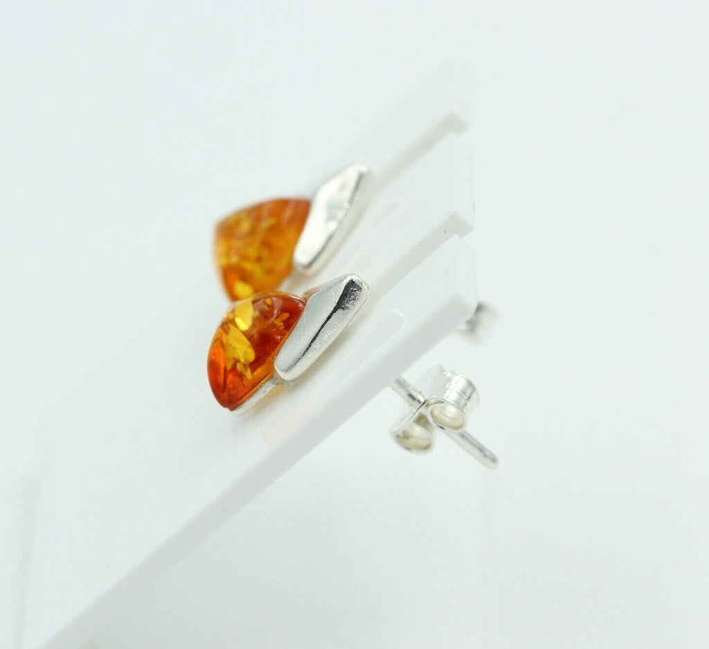 Edler Bernstein Ohrstecker Unisex 925 Silber Ohrschmuck Bernsten aus Litauen