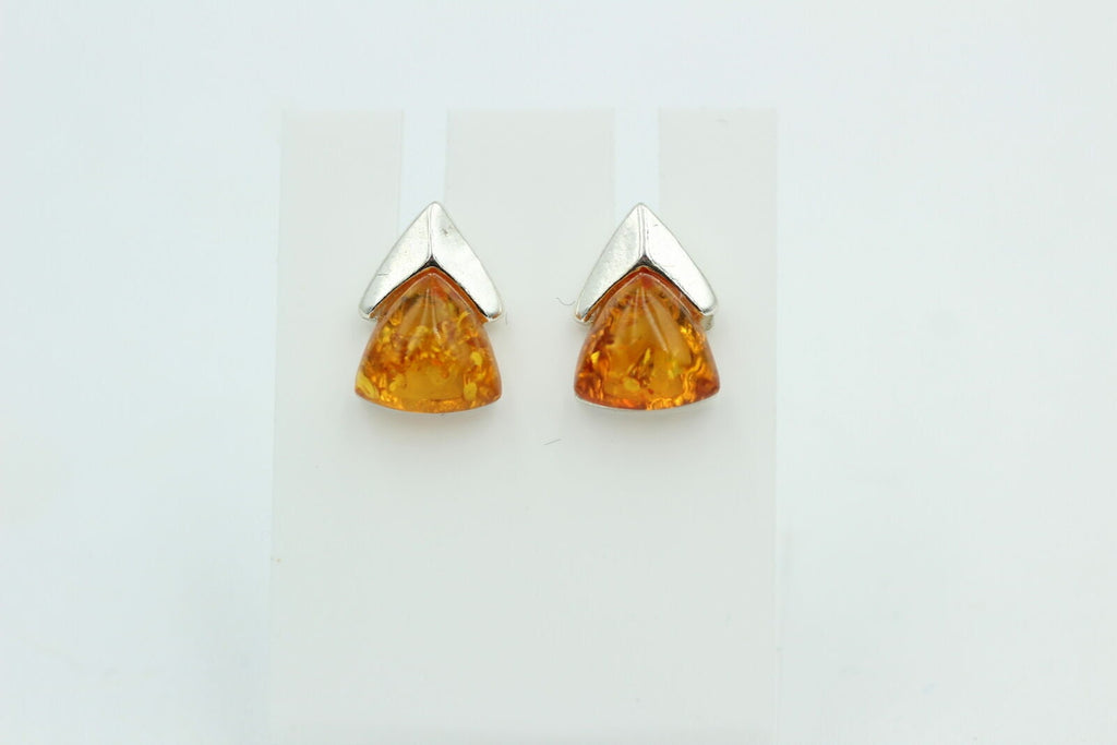 Edler Bernstein Ohrstecker Unisex 925 Silber Ohrschmuck Bernsten aus Litauen