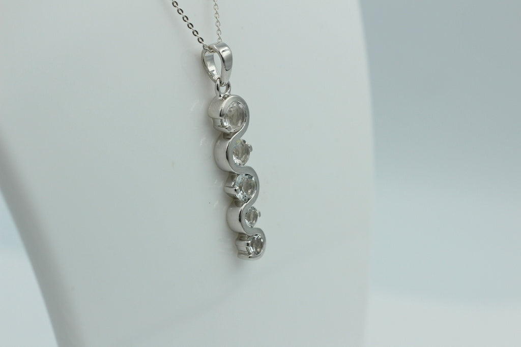 Anhänger 1,35 CaratTopas 925 Silber Collier Kette weißer Topas Anhänger Top Edel