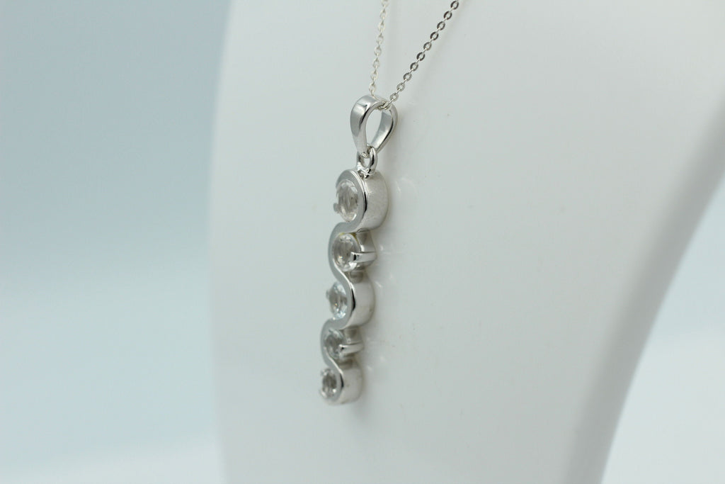 Anhänger 1,35 CaratTopas 925 Silber Collier Kette weißer Topas Anhänger Top Edel